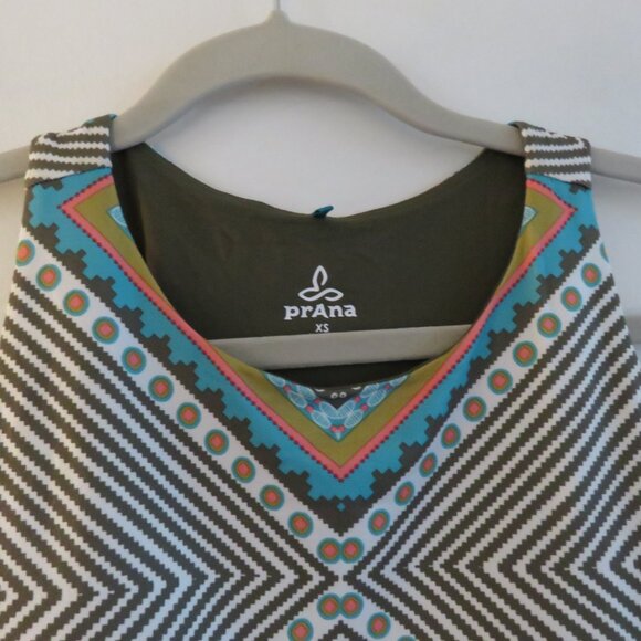 PRANA Ariel Athleisure Dress in Green Taos Southwestern Aztec Pickleball Sz XS - Picture 6 of 13
